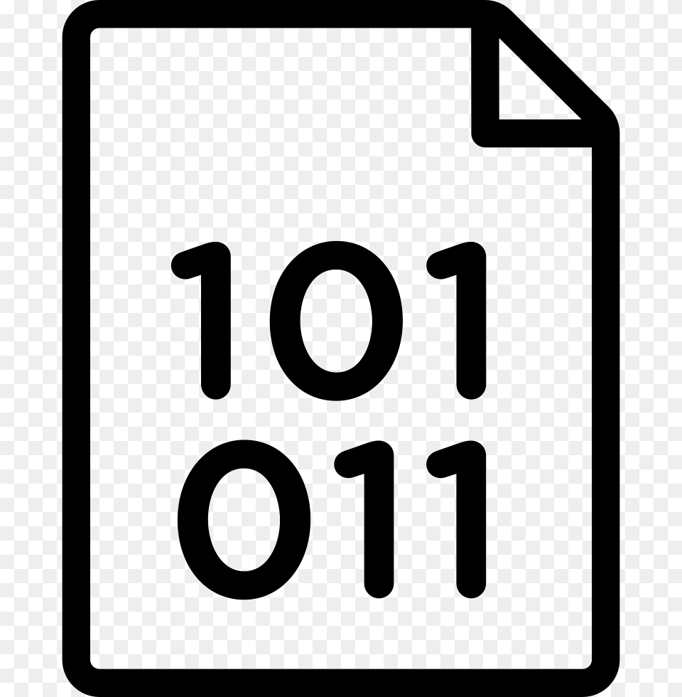 Thin Document Code Binary Icon, Sign, Symbol, Road Sign Free Png Download