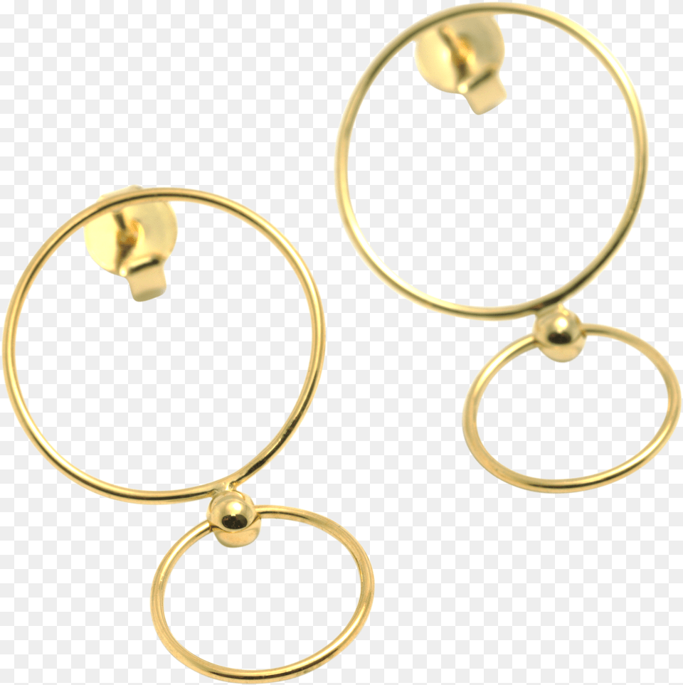 Thin Double Circle Earrings, Accessories, Earring, Jewelry, Hoop Free Png Download