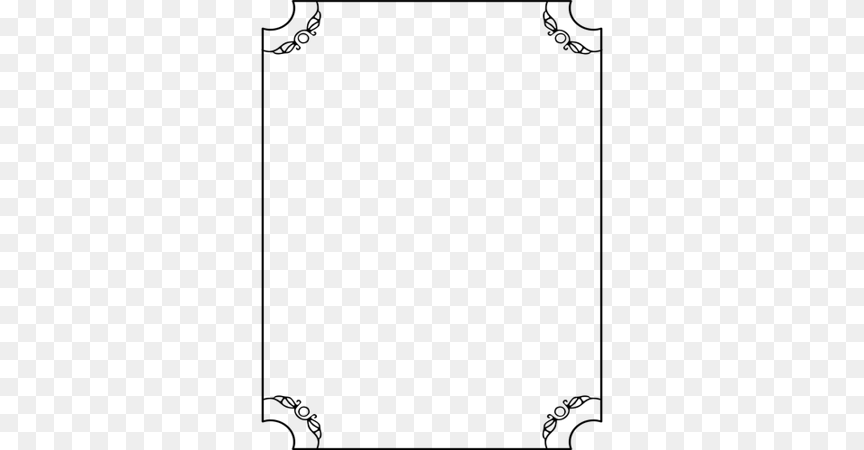 Thin Line Border With Decorative Corners Clipart Moldura Fina Preta, Gray Free Png Download