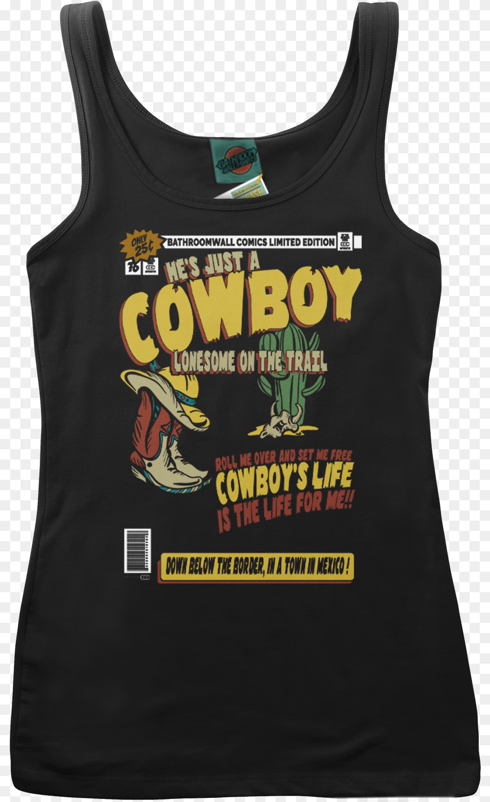 Thin Lizzy Inspired Cowboy Song T Active Tank, Clothing, Tank Top, Person Free Transparent Png