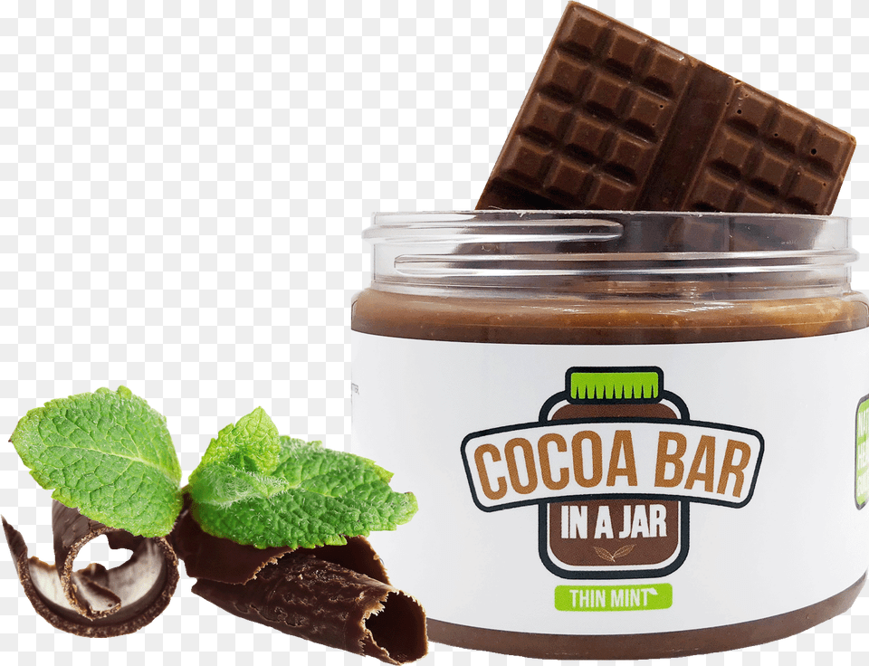 Thin Mint Cocoa Bar In A Jar, Herbs, Plant, Chocolate, Dessert Png Image