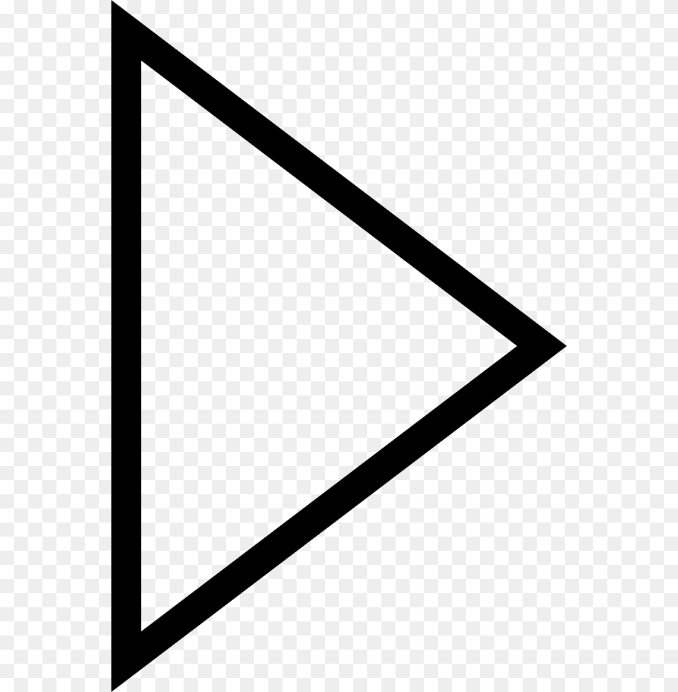 Thin Play Button Triangle Facing Right, Weapon Free Png