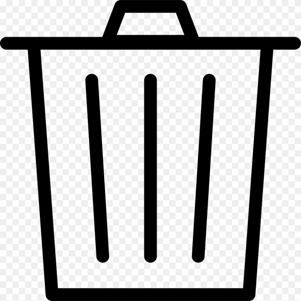 Thin Recycle Bin Delete Garbage Comments Recycle Bin White Icon, Basket, Blackboard, Shopping Basket Free Png Download