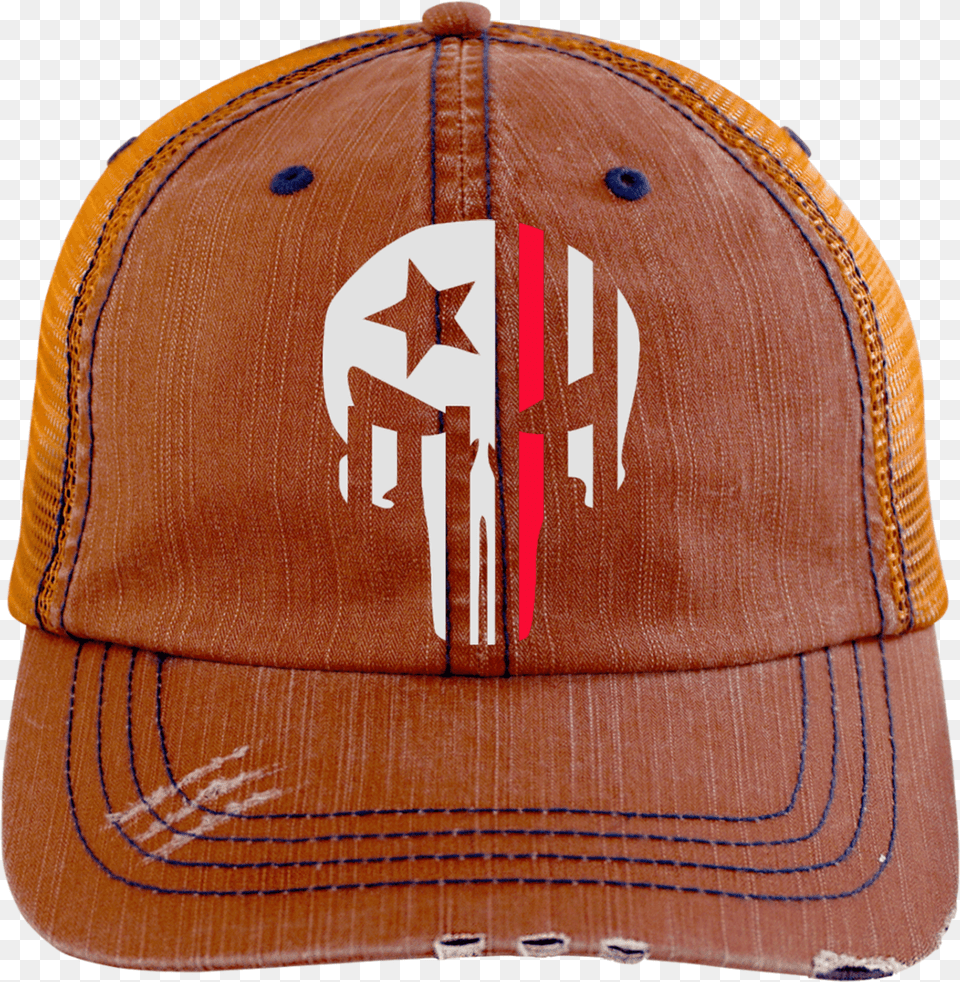 Thin Red Line Punisher Skull Fireman 1cross 3 Nails 4given, Baseball Cap, Cap, Clothing, Hat Free Transparent Png