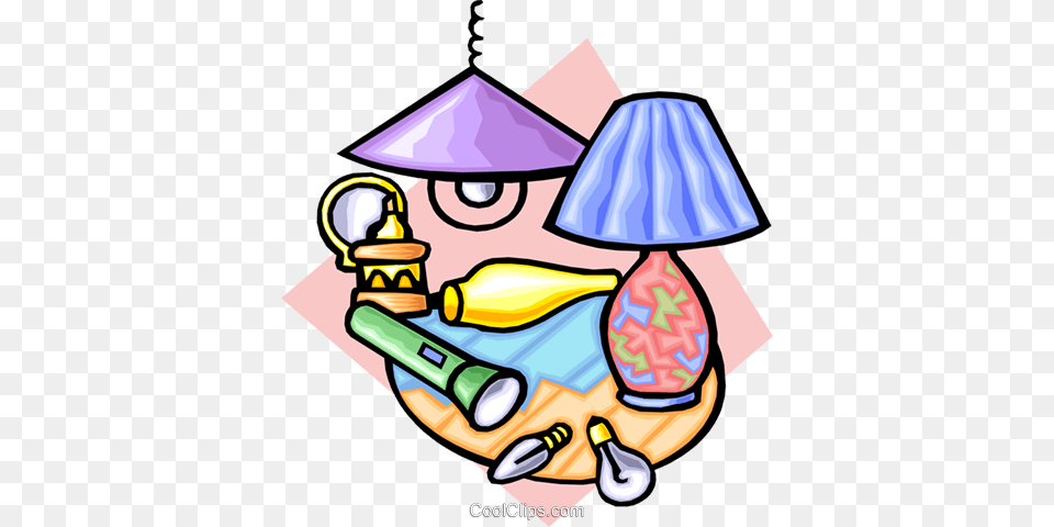 Things That Shed Light Royalty Vector Clip Art Illustration, Lamp, Device, Grass, Lawn Png Image