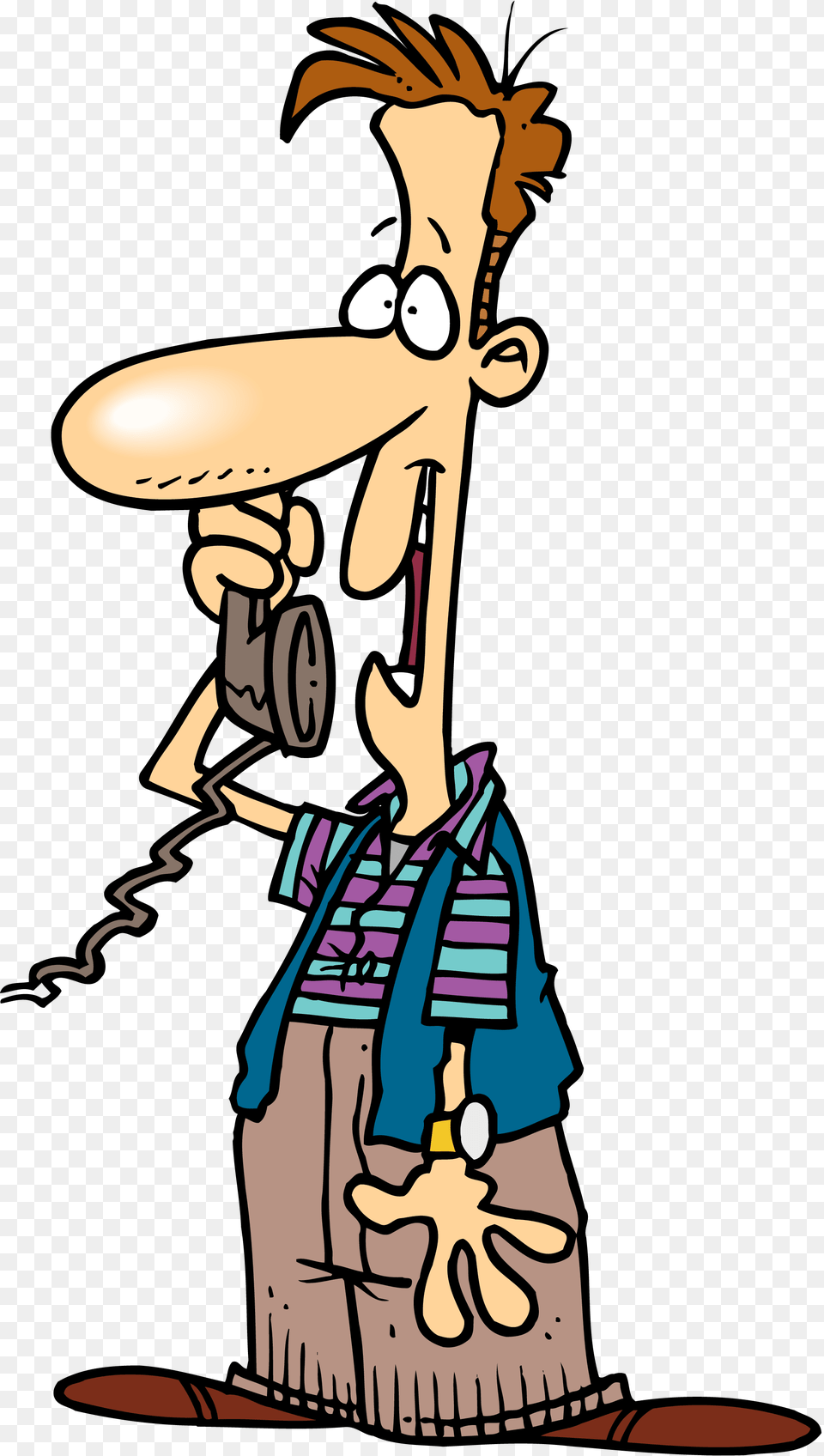 Things To Ask Unsolicited Callers Before Heading Out Make A Phone Call Cartoon, Person Png Image