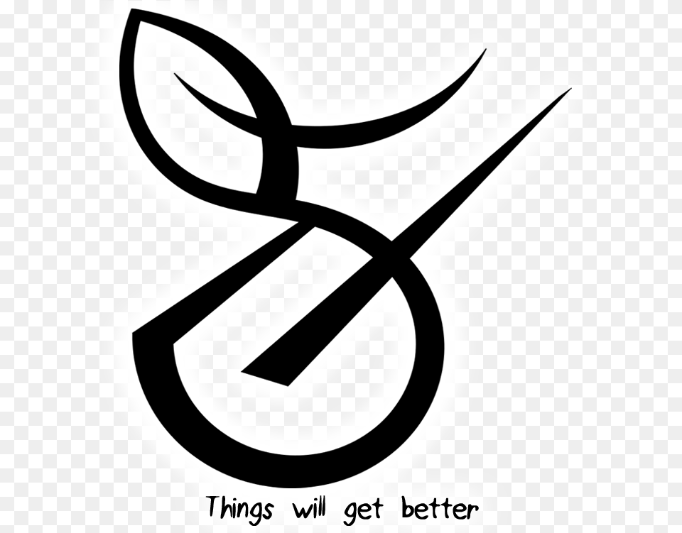 Things Will Get Better Symbol, Stencil, Sticker, Text, Person Png