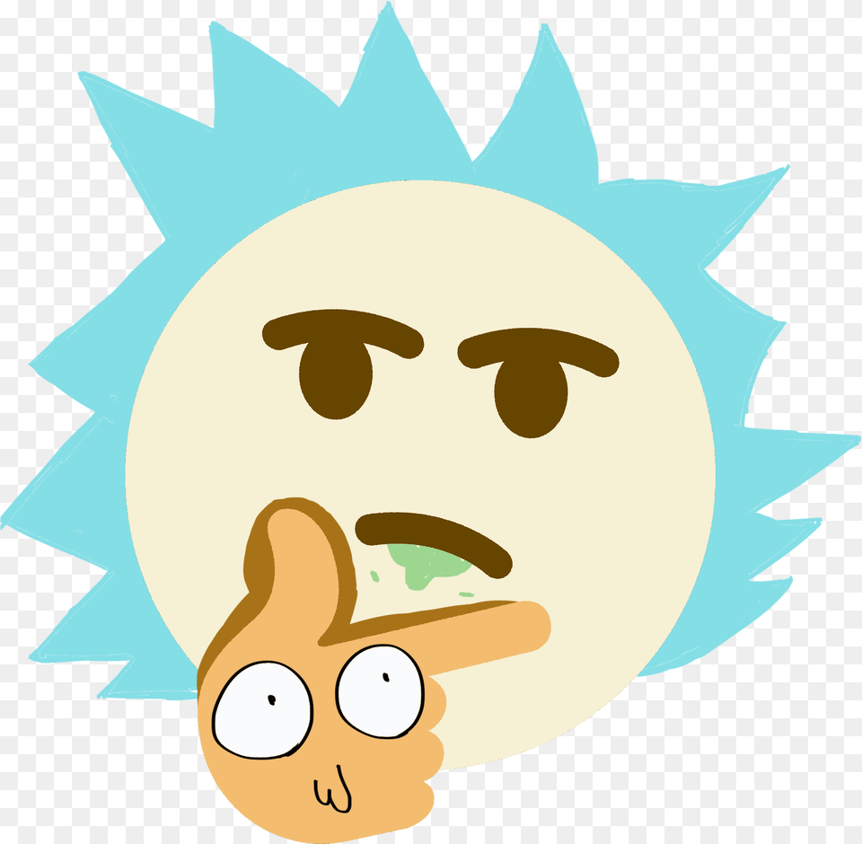 Think And Morting Thinking Rick And Morty Discord Emoji, Outdoors, Face, Head, Person Free Png