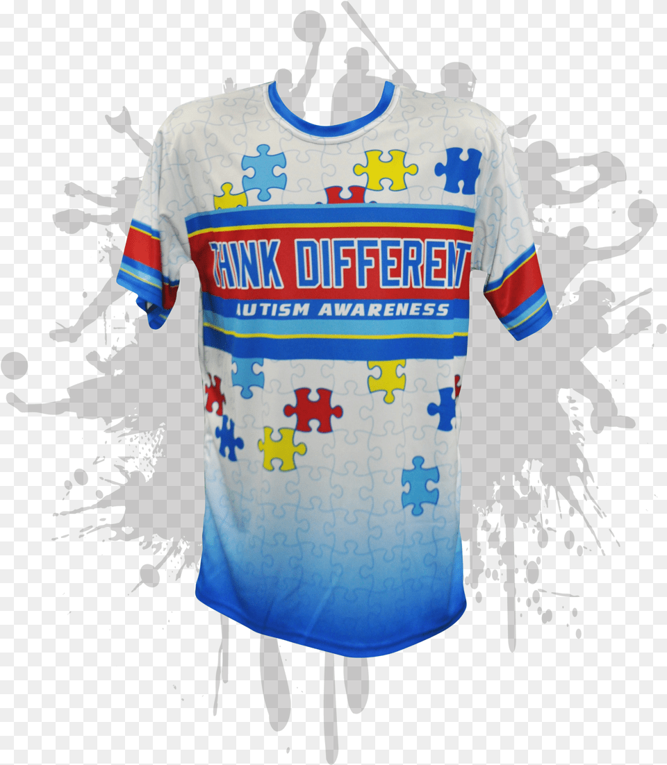 Think Different Autism Awareness Mens Full Dye Jersey 1000 Baseball Glove, Clothing, Shirt, T-shirt, Person Free Transparent Png