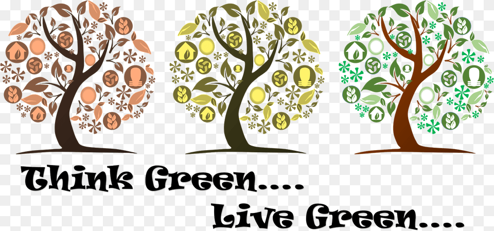 Think Green Live Green Poster Think Green Live Green, Vegetation, Tree, Plant, Pattern Png Image