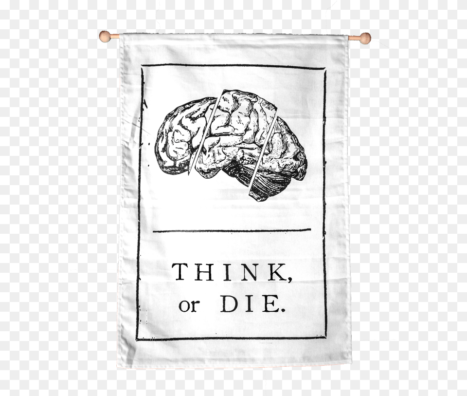 Think Or Die Banner Drawing, Advertisement, Adult, Male, Man Free Png