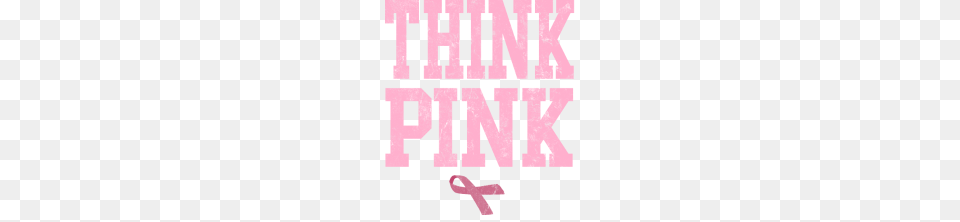 Think Pink Breast Cancer Awareness With Ribbon, Purple, Text Png