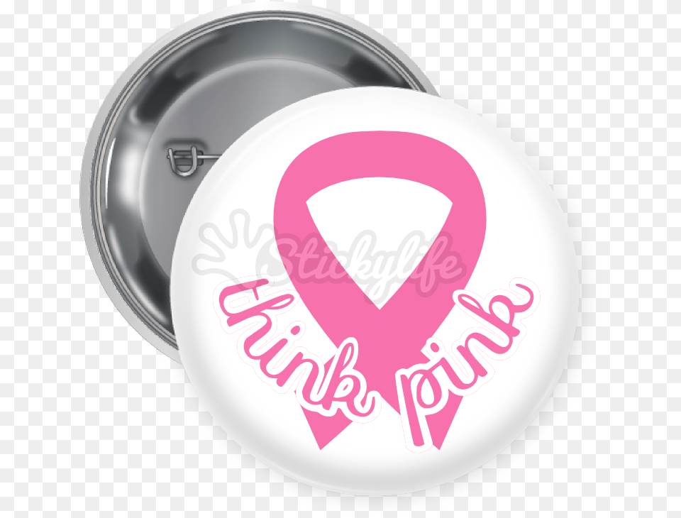 Think Pink Button Art Club Pin Buttons, Plate Png Image