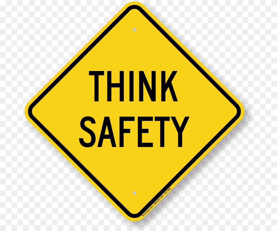 Think Safety Warning Sign Road Safety Signs, Symbol, Road Sign, Disk Png