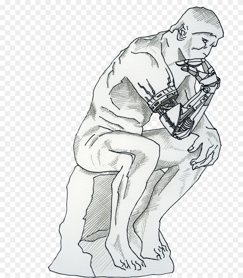 Thinker Sketch, Art, Adult, Drawing, Male Png