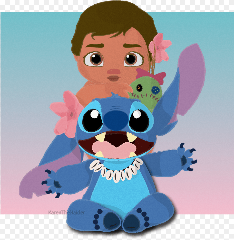 Thinking About Baby Moana And Stitch Together Makes Baby Moana And Stitch, Face, Head, Person, Cartoon Png Image