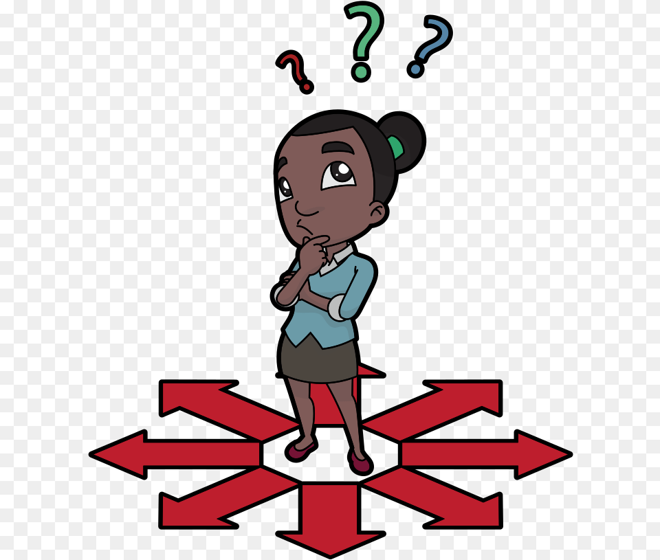 Thinking Black Woman Cartoon, Baby, Person, Face, Head Png