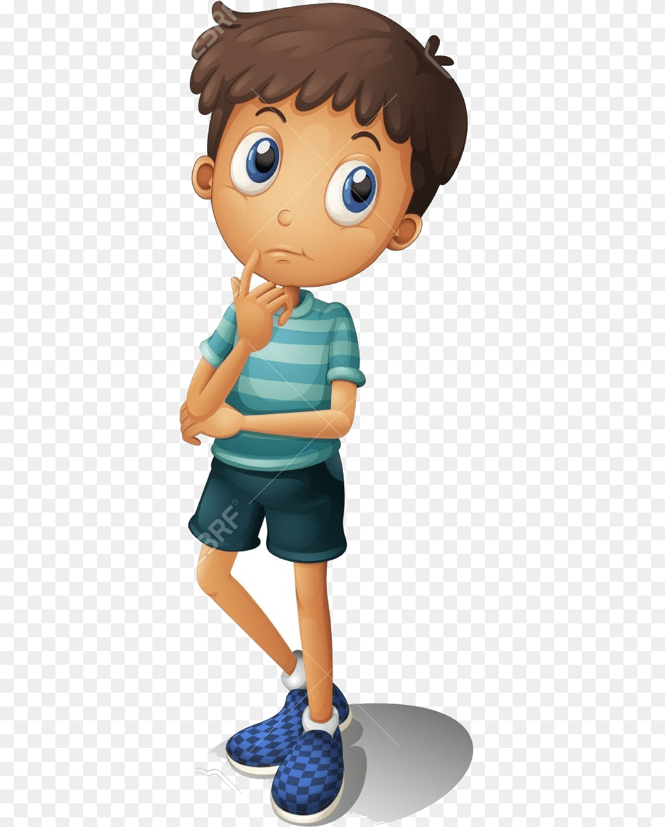 Thinking Boy Clipart And Cliparts For Thinking Boy Cartoon, Clothing, Shorts, Baby, Person Free Transparent Png