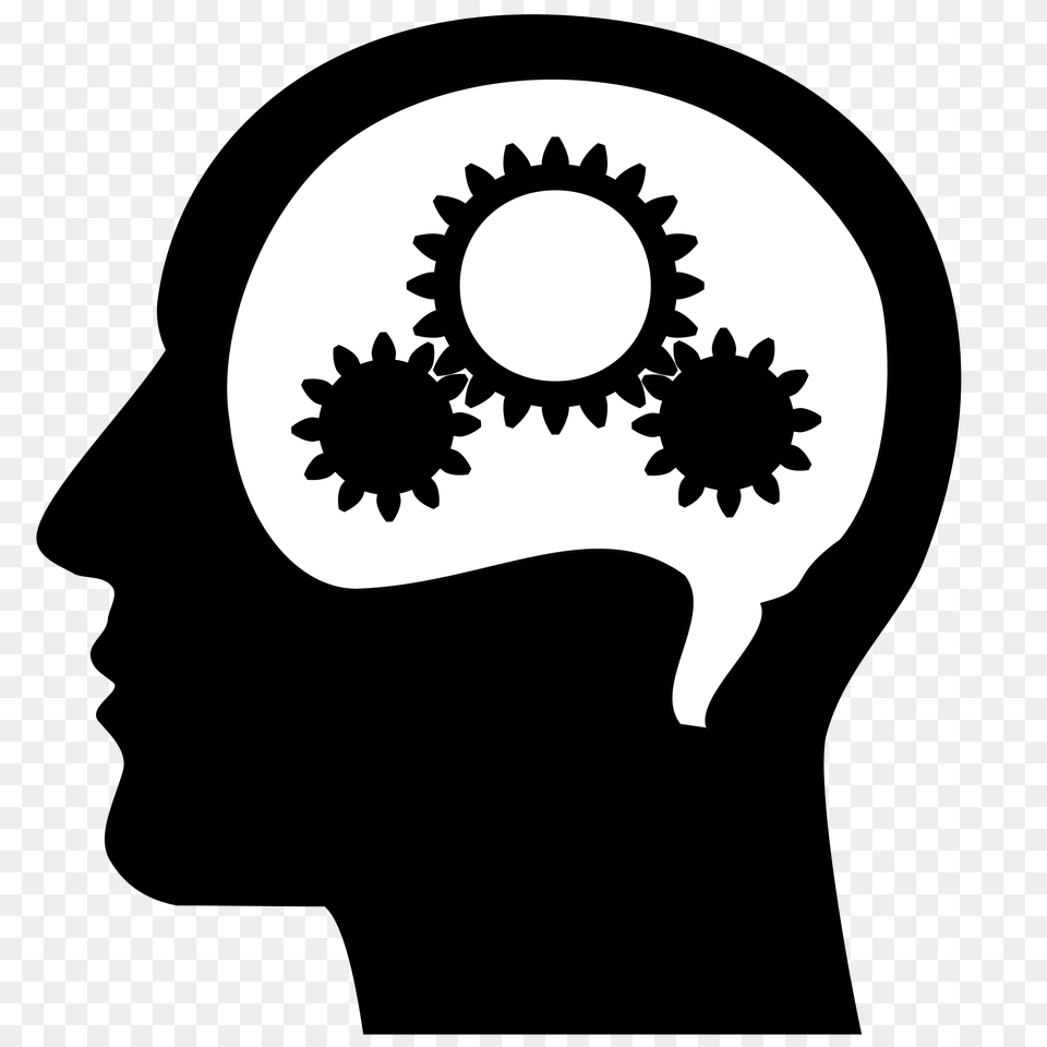 Thinking Brain Transparent Images Black And White Brain Thinking, Clothing, Hat, Stencil, Silhouette Free Png