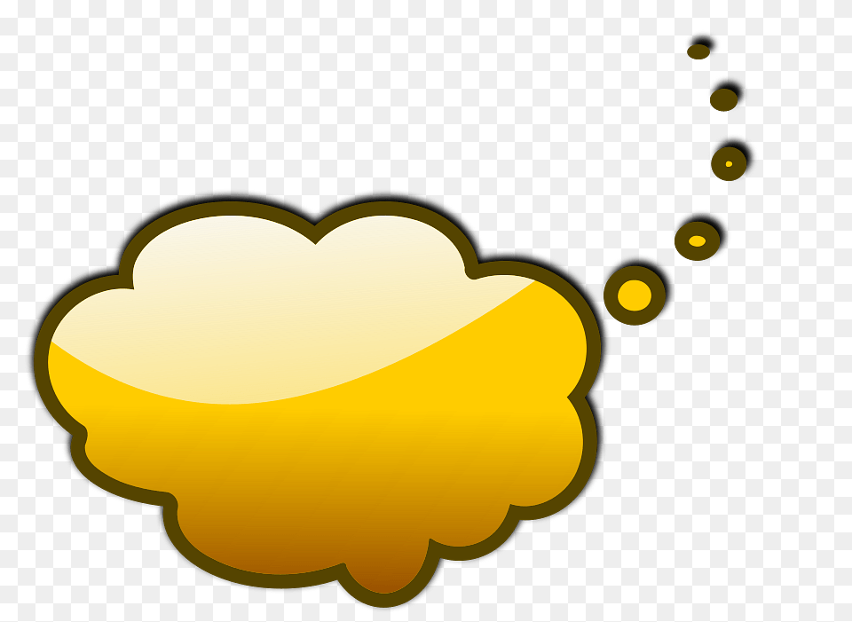 Thinking Bubble Idea Glossy Speech Bubbles Yellow Thought Bubble, Nature, Outdoors, Sky, Body Part Png