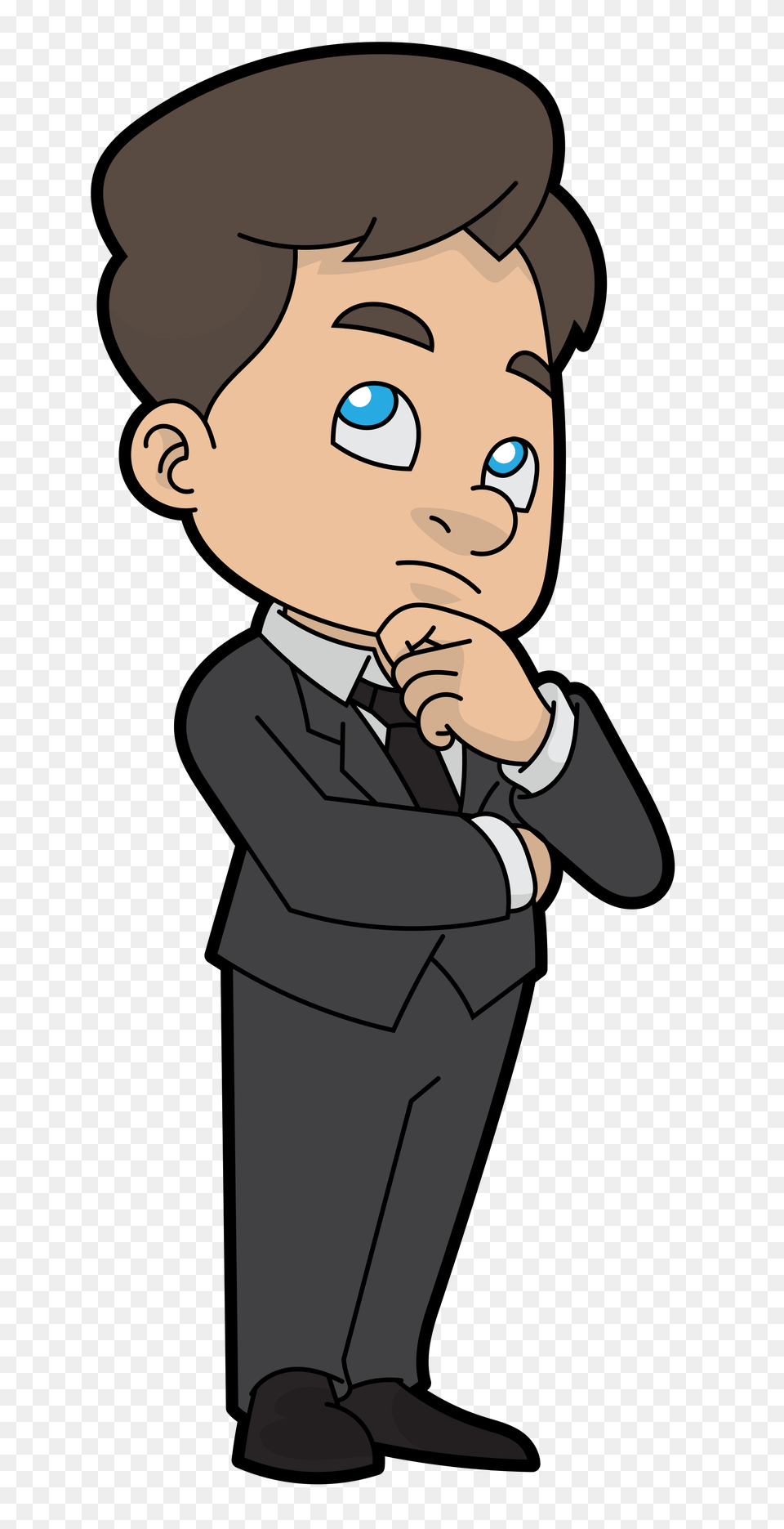 Thinking Cartoon Businessman, Baby, Person, Formal Wear, Face Free Png Download