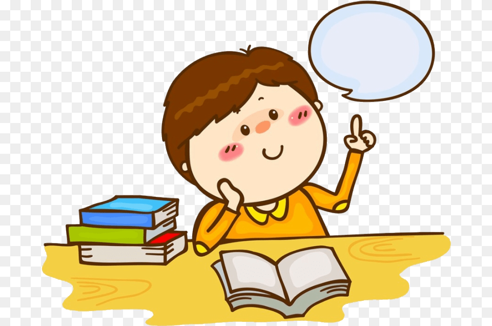 Thinking Clipart Library Stock Child Student Reading Student Thinking Clipart, Person, Face, Head, Book Png Image
