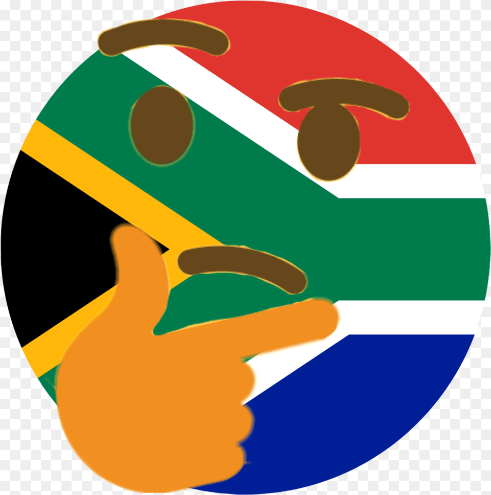 Thinking Emoji Discord South African Flag In A Circle Png Image