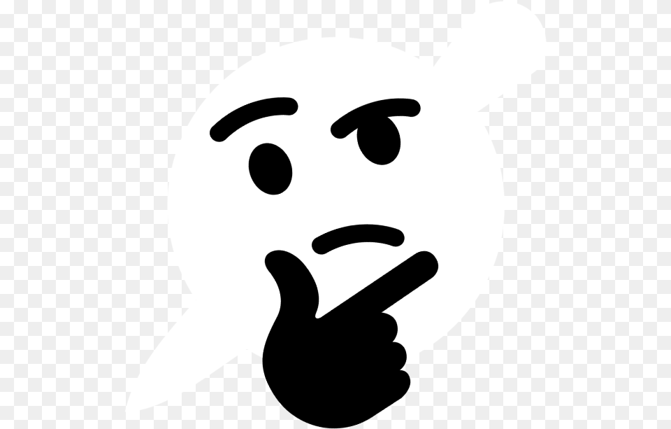 Thinking Emoji Hand Clip Art Library Black And White Think, Stencil, Animal, Fish, Sea Life Free Transparent Png