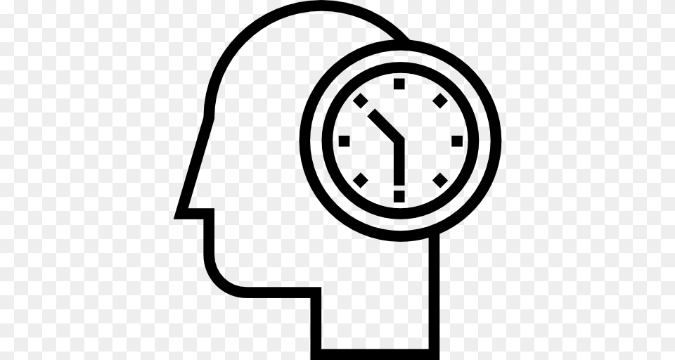 Thinking Icon, Stencil, Analog Clock, Clock, Device Free Png Download