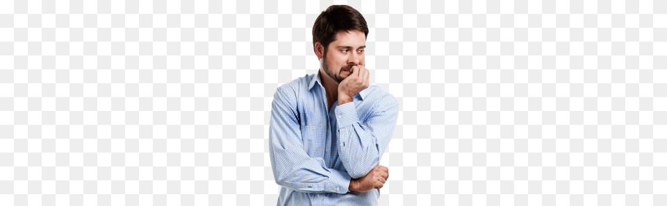 Thinking Man, Shirt, Person, Clothing, Face Free Png Download