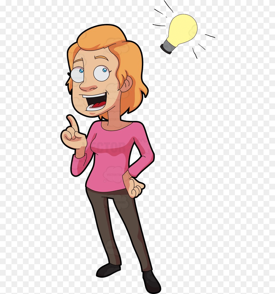 Thinking Person Clipart Clip Art Transparent Cartoons Of Person Thinking, Child, Female, Girl, Light Free Png