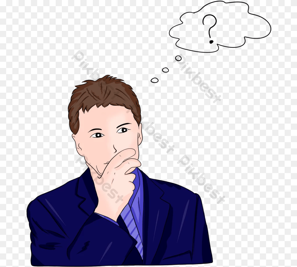 Thinking Person Picture Psd Download Pikbest Worry, Adult, Man, Male, Formal Wear Free Png