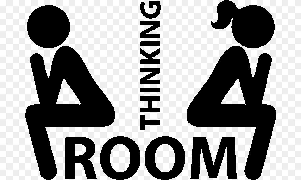 Thinking Room Toilet Stickers, Gray Free Transparent Png