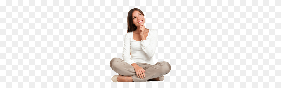 Thinking Woman, Adult, Sleeve, Sitting, Person Png