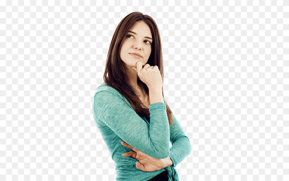 Thinking Woman, Head, Person, Long Sleeve, Portrait Png