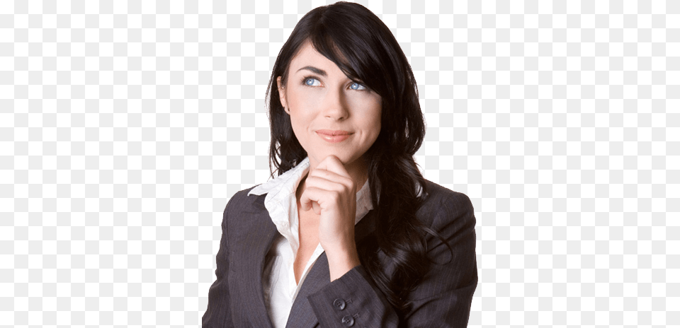 Thinking Woman, Suit, Smile, Portrait, Photography Free Png