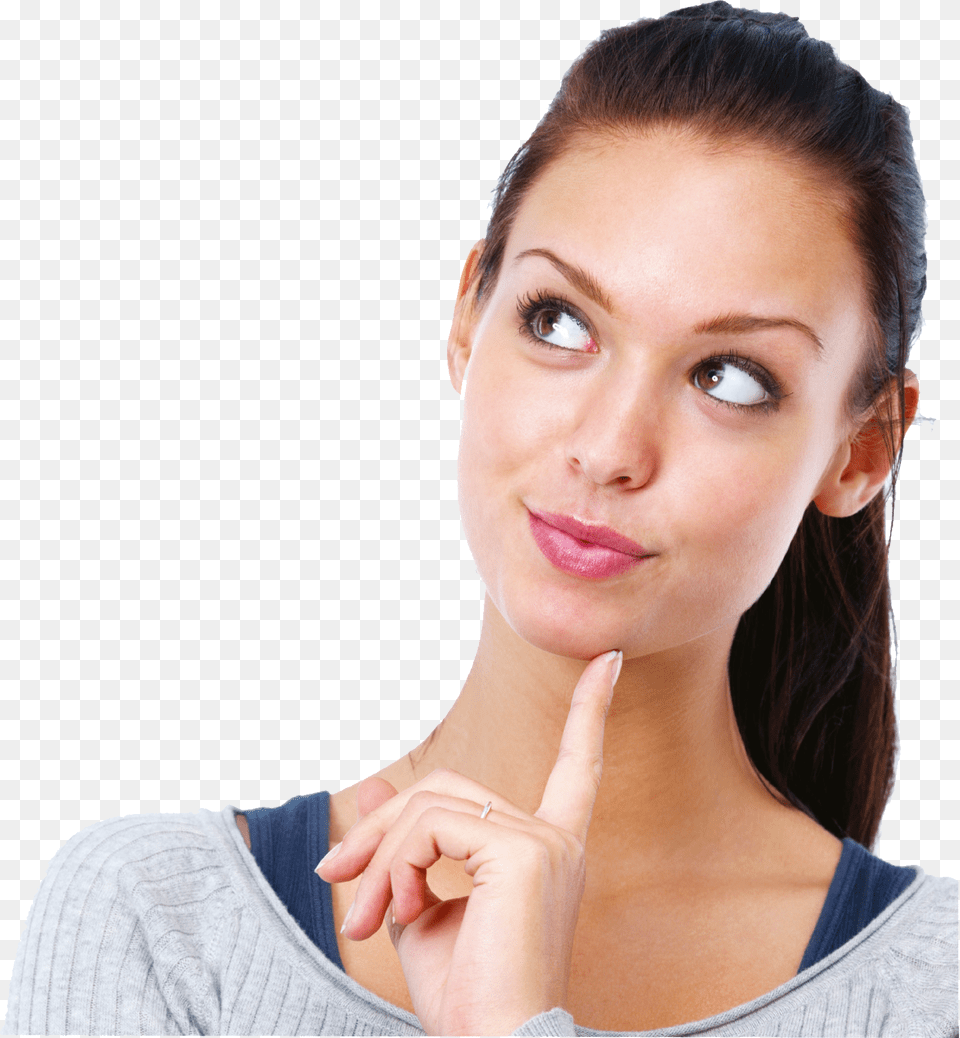 Thinking Woman, Head, Body Part, Face, Portrait Png Image