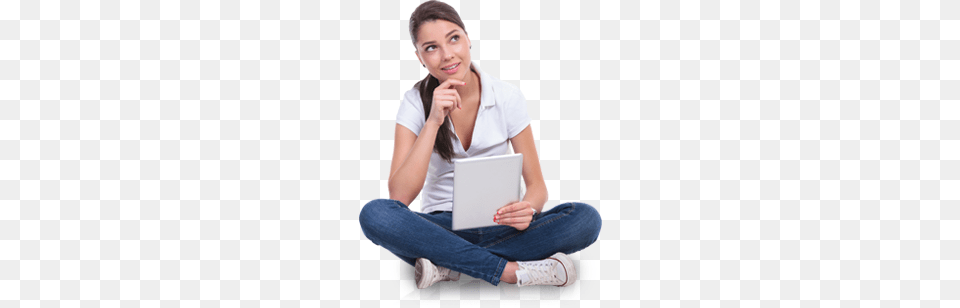 Thinking Woman, Sitting, Person, Teen, Female Free Png
