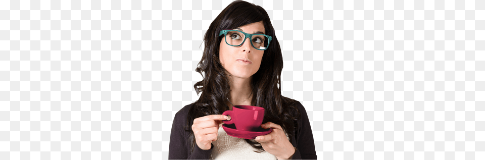 Thinking Woman, Accessories, Person, Hand, Glasses Png