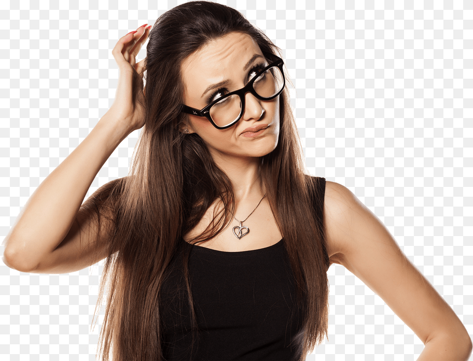 Thinking Woman Photo Women Scratching Head, Accessories, Portrait, Photography, Person Free Png