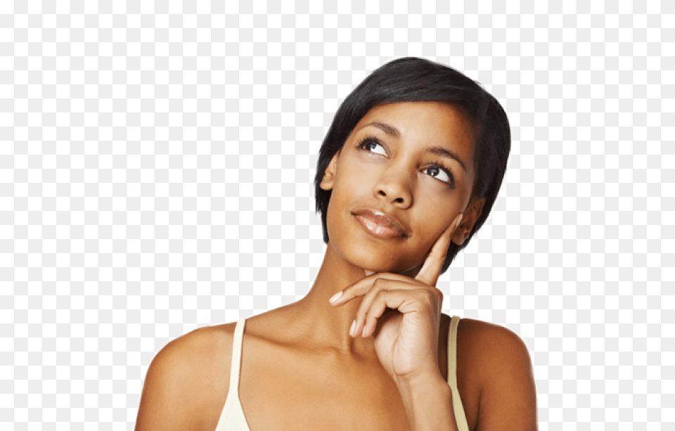 Thinking Woman Thinking Person No Background, Neck, Body Part, Face, Portrait Free Png Download