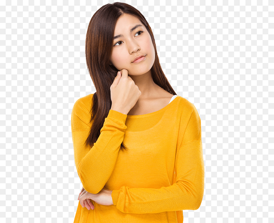 Thinking Woman Transparent Hd Photo Beautiful Girl Hd, Long Sleeve, Person, Portrait, Sleeve Png Image