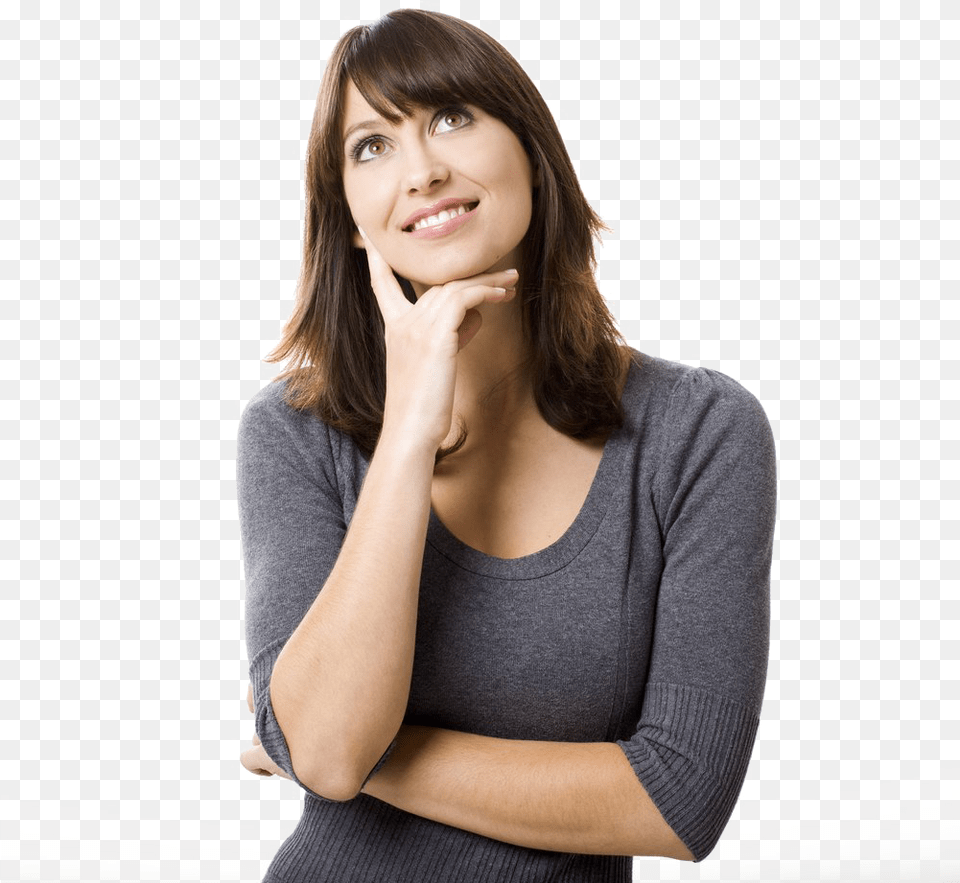 Thinking Woman Transparent Image Woman Thinking, Adult, Smile, Portrait, Photography Free Png