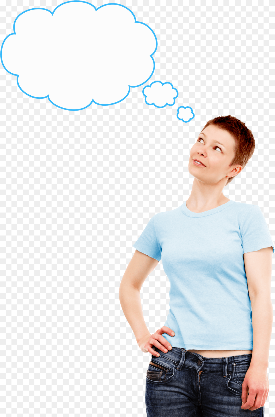 Thinking Woman Picture Woman Idea, Pants, Clothing, T-shirt, Sleeve Free Transparent Png