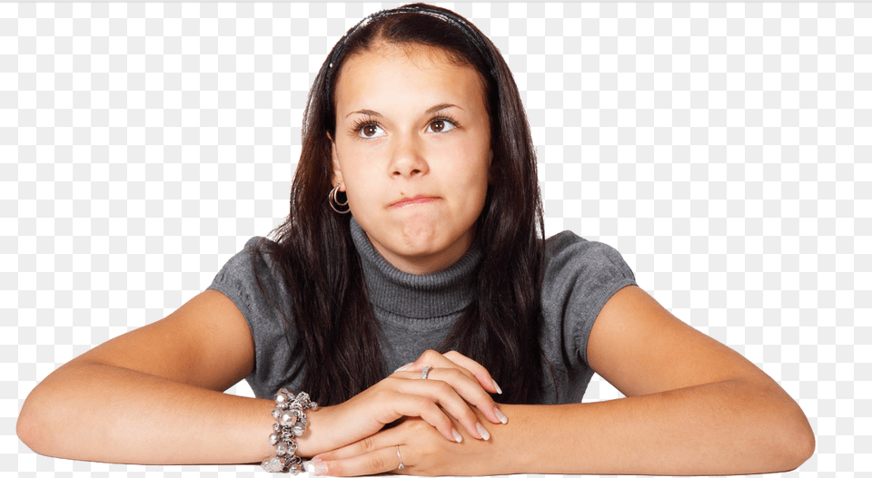 Thinking Woman Woman Thinking, Hand, Body Part, Face, Portrait Free Png Download