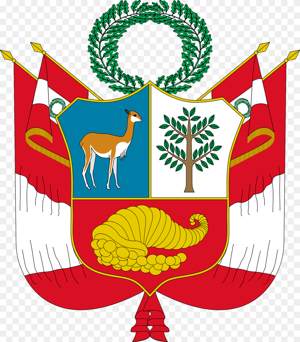Third Coat Of Arms Since 1825 Until Peru Coat Of Arms, Animal, Antelope, Mammal, Wildlife Free Transparent Png