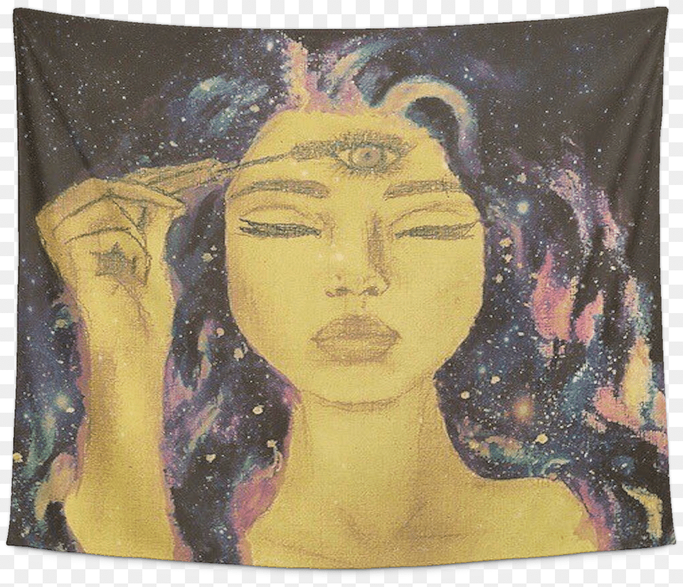 Third Eye Goddess Hippie Girl Eyeliner Rainbow Universe, Modern Art, Art, Painting, Wedding Png Image
