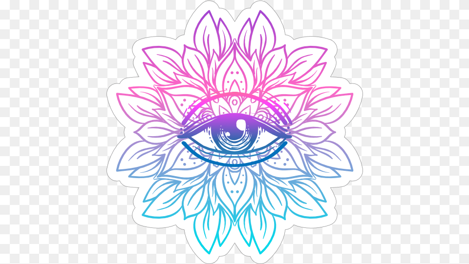 Third Eye Mandala Boho Sticker Decorative, Dahlia, Flower, Plant Png Image