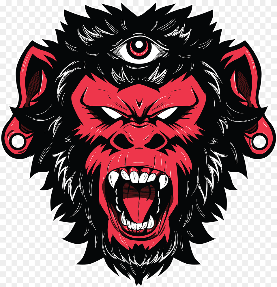 Third Eye Monkey Arts Angry Monkey Logo, Person, Animal, Ape, Mammal Free Png