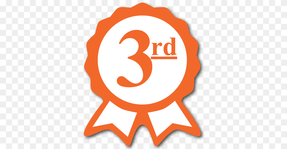 Third Place Orange Ribbon Award Labels Pack Of 10 Sticker Warren Street Tube Station, Logo, Badge, Symbol, Food Png Image